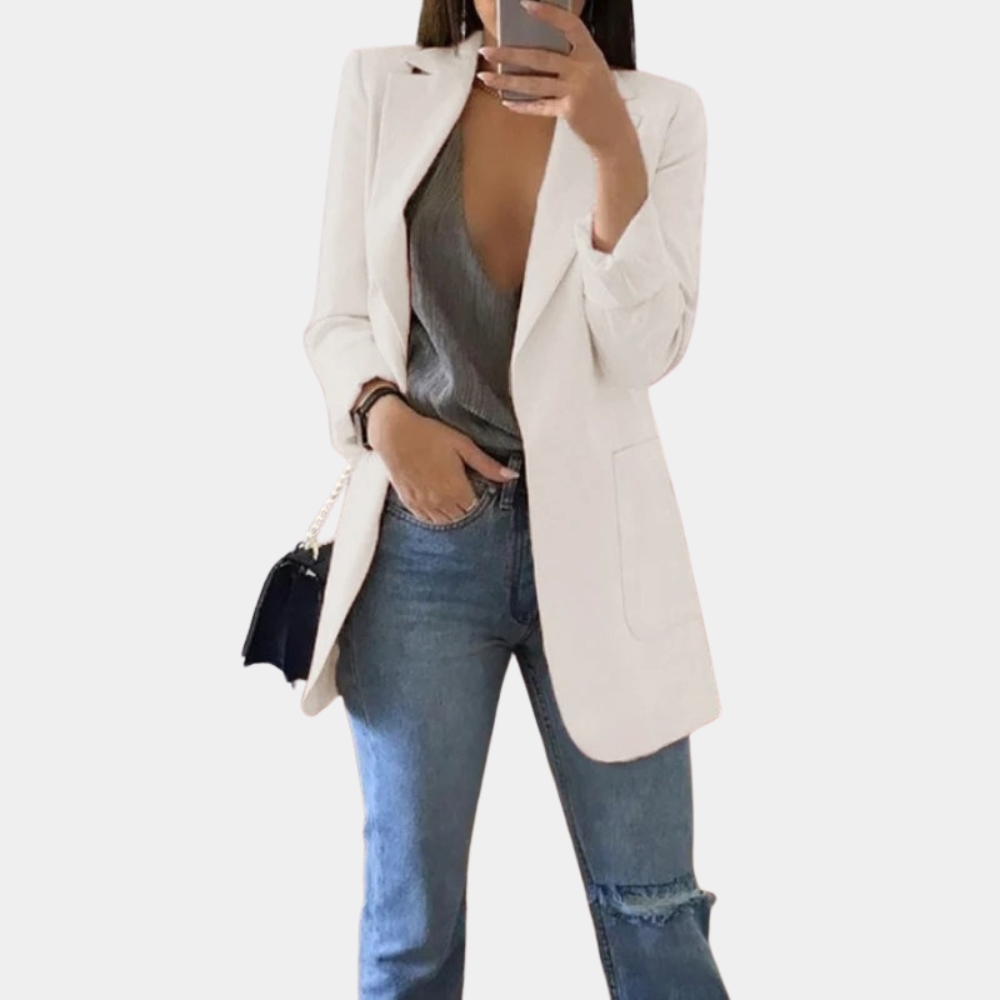 Tailored Longline Open Front Blazer