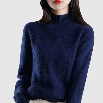 Women's winter thickened half turtleneck sweater