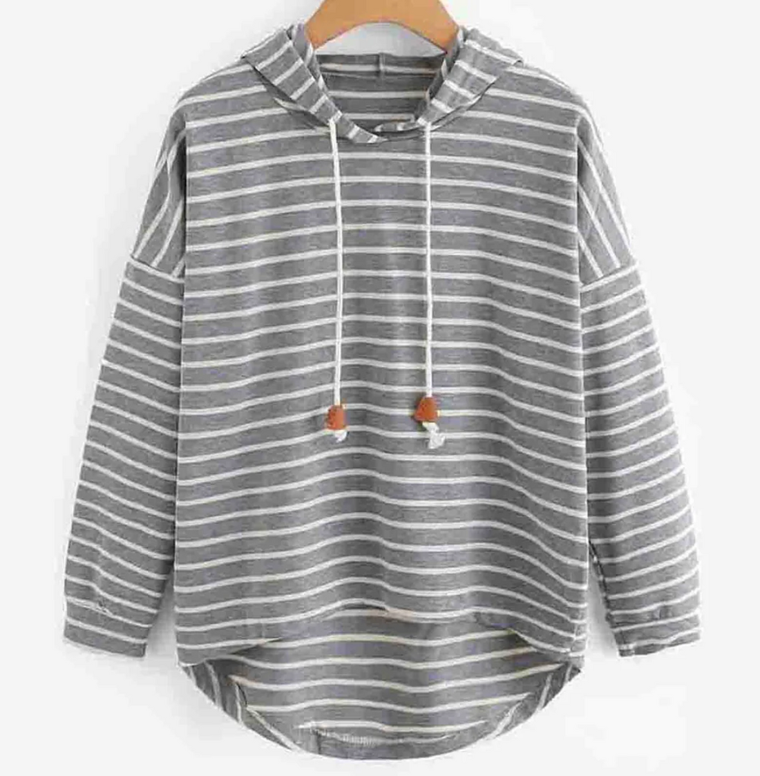 Women's black and white striped hoodie