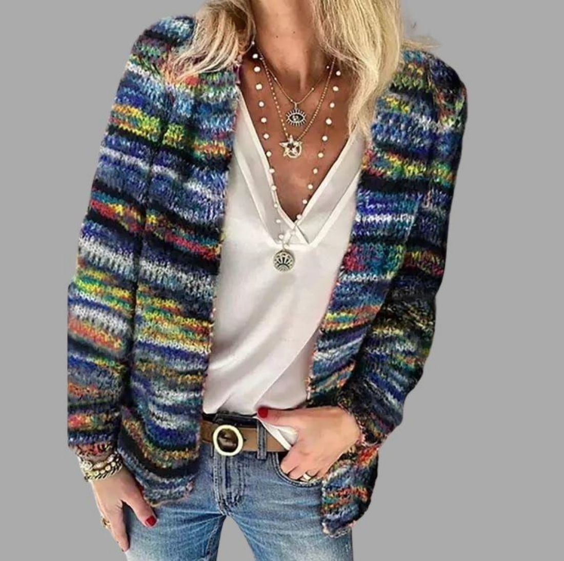 Women's loose fit knitted cardigan