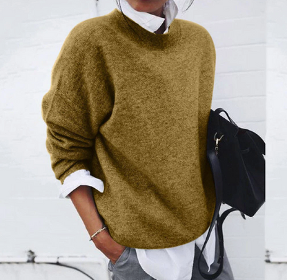 Women's soft solid color sweater
