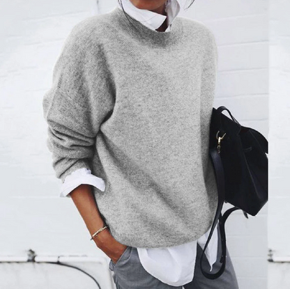 Women's soft solid color sweater