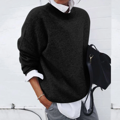 Women's soft solid color sweater