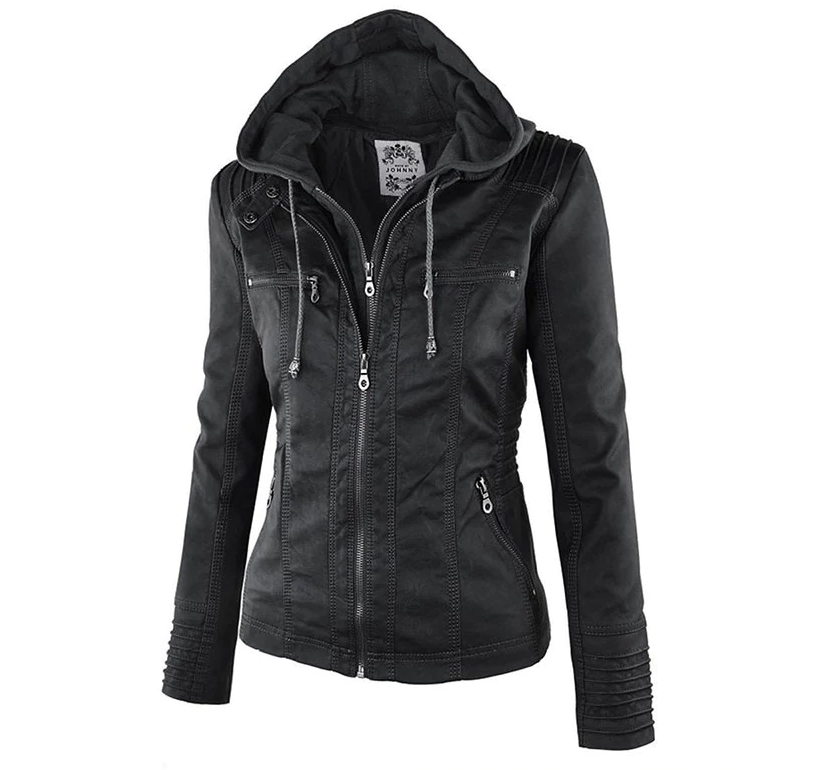 Women's classic leather jacket