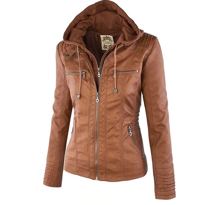 Women's classic leather jacket
