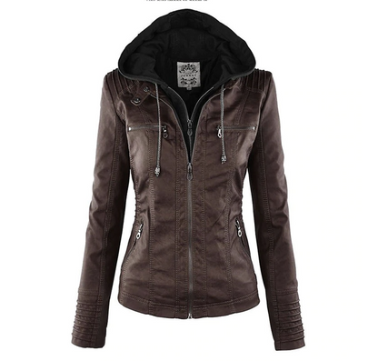 Women's classic leather jacket