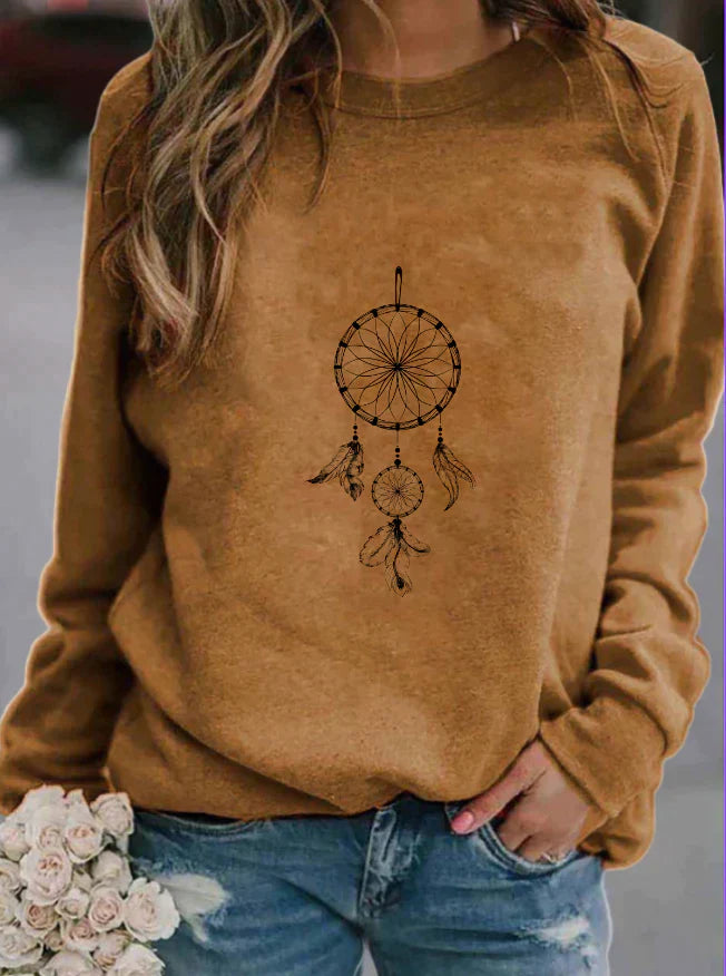 Women's floral round neck sweatshirt