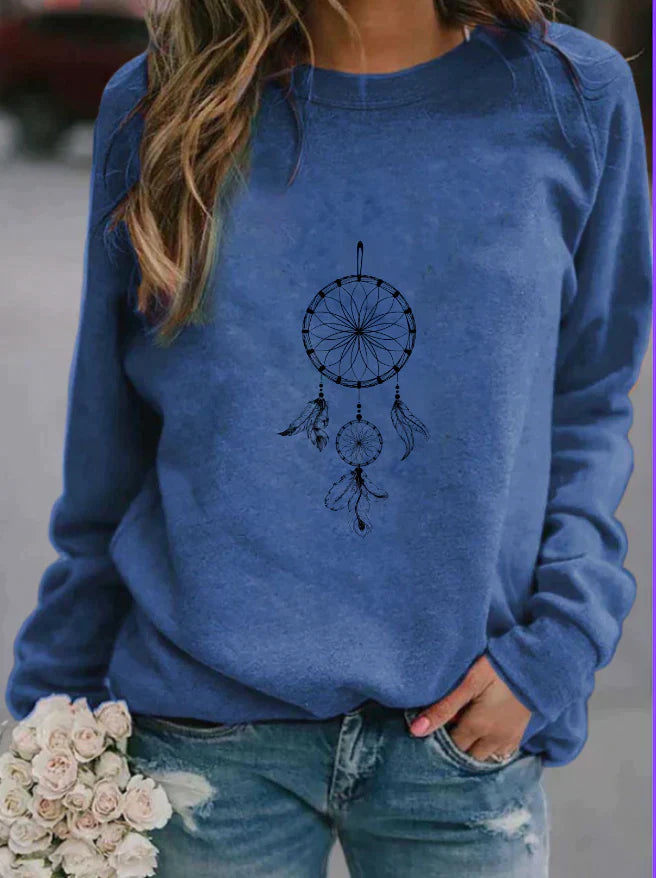 Women's floral round neck sweatshirt