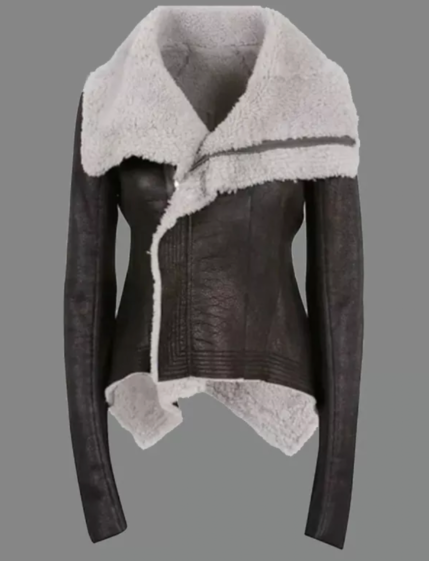 Stylish and cozy warm jacket with wide collar for women