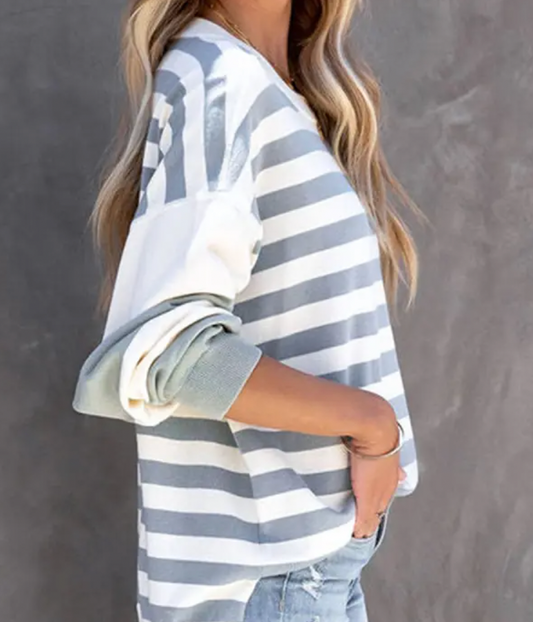 Round Neck Long Sleeve Casual Pullover