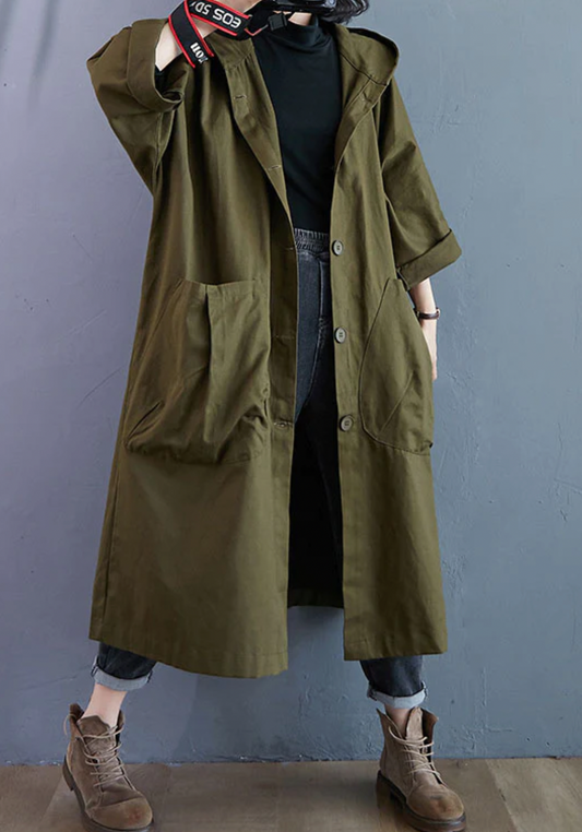 Oversize Warm Front Pocket Long Jacket
