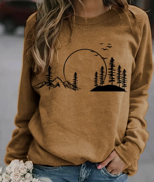 Scenic Mountain Graphic Sweatshirt
