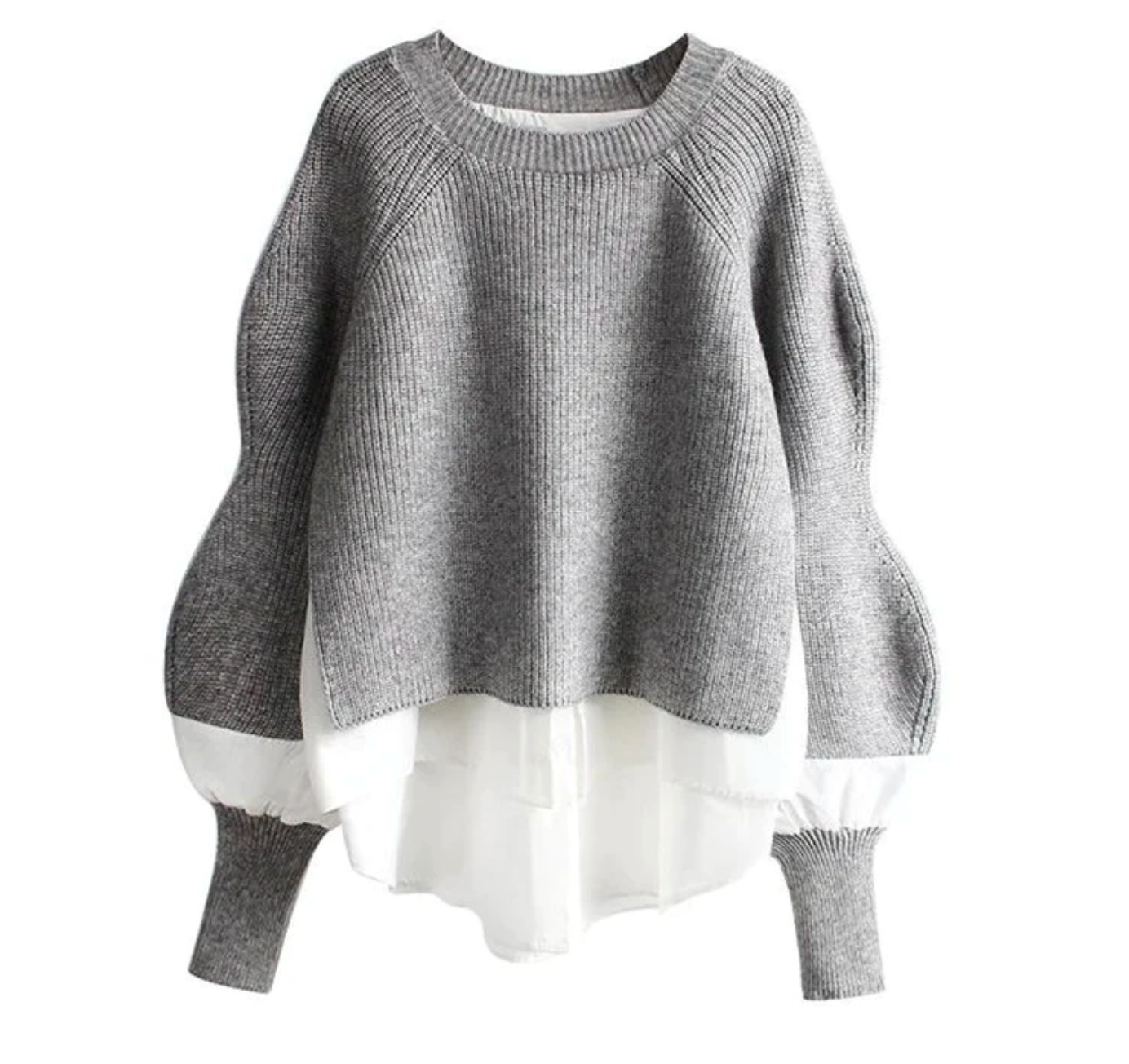 Women's splicing knitted sweater