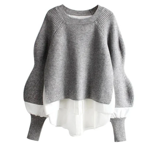 Splicing Knitted Sweater