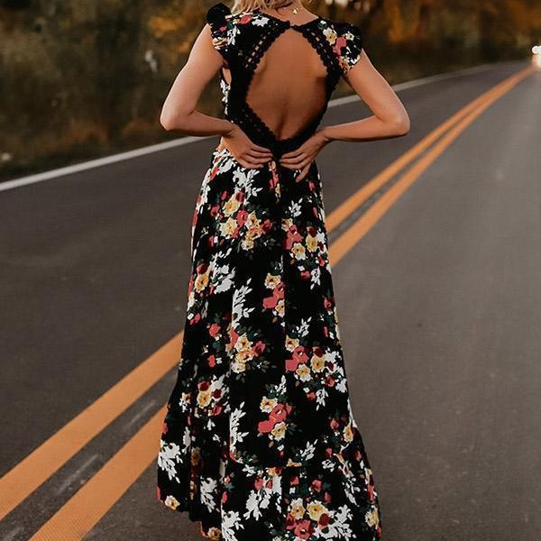 Elizabeth - Elegant Floral Maxi Dress
