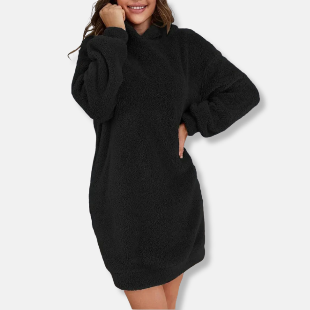 Fleece Oversized Fit Hoodie Dress 
