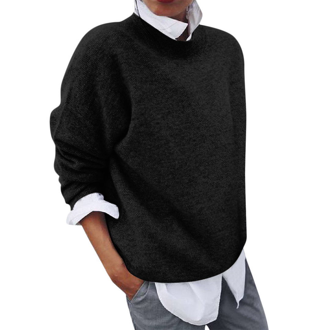 Long-Sleeved Knitted Round Neck Sweater
