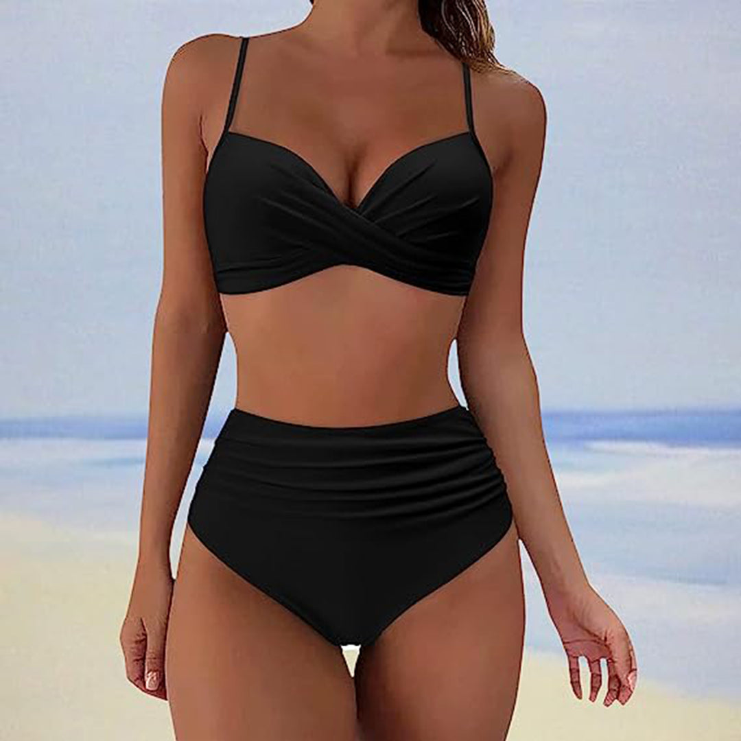 Breathable High-Waist Padded Cup Bikininull