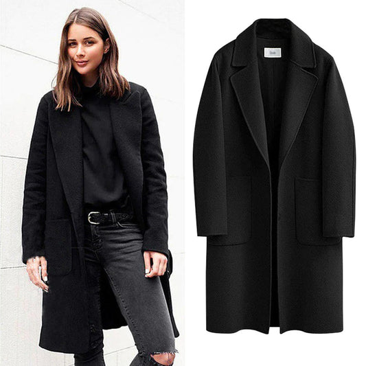 Double-Faced Woolen Long Winter Coat