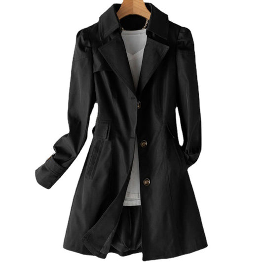 Double-Breasted Lapel Midi Trench Coat