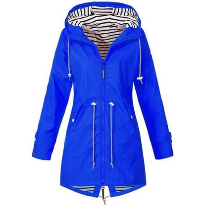 Women's waterproof hooded raincoat