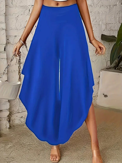 Julia - Wide-Leg Trousers with Ruffles