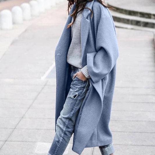 Elegant Knee Length Lapel Trench Coat