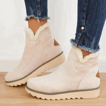 Women's fur cotton-lined boots