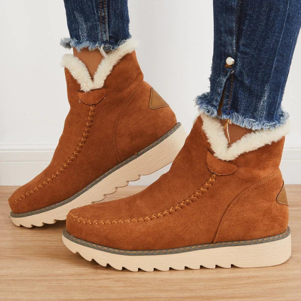 Women's fur cotton-lined boots