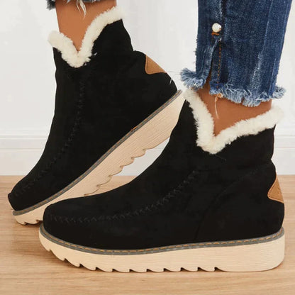 Women's fur cotton-lined boots