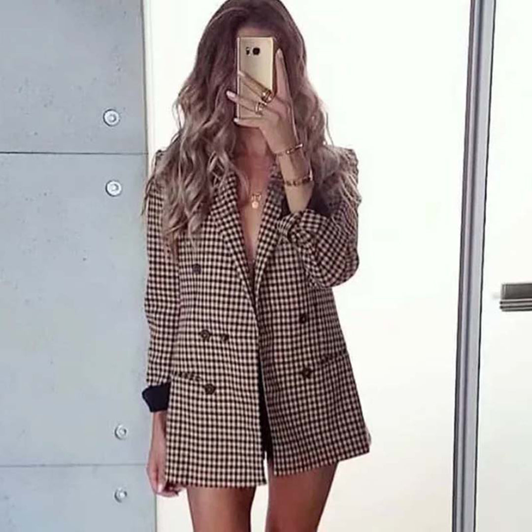 Double-breasted casual suit for women