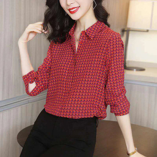 Breathable Loose Fit V-Neck Blouse