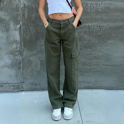 High waist slim fit loose straight jeans for women
