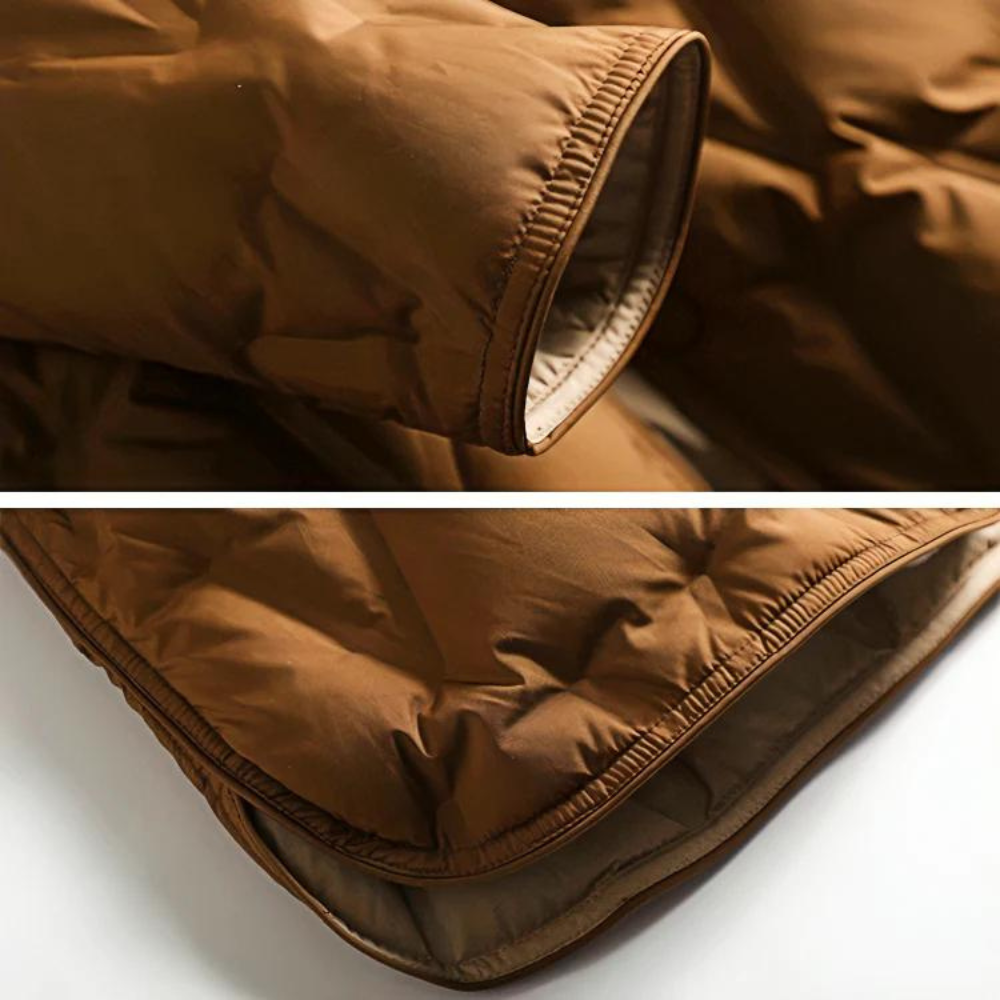 Women's winter lightweight mid-length double-sided down jacket