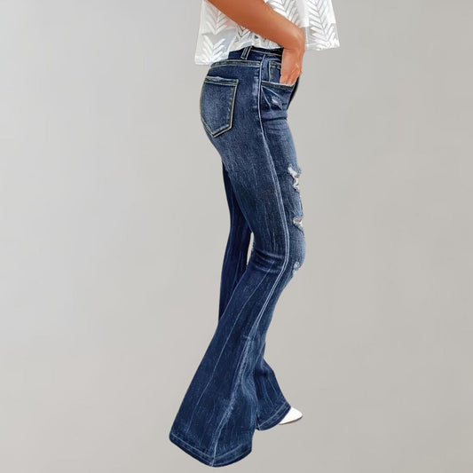 High-Waisted Flared Bootcut Jeans