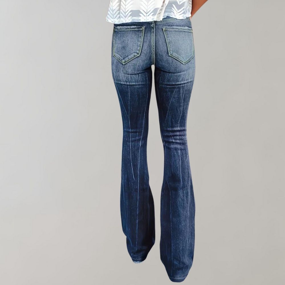 High-Waisted Flared Bootcut Jeans
