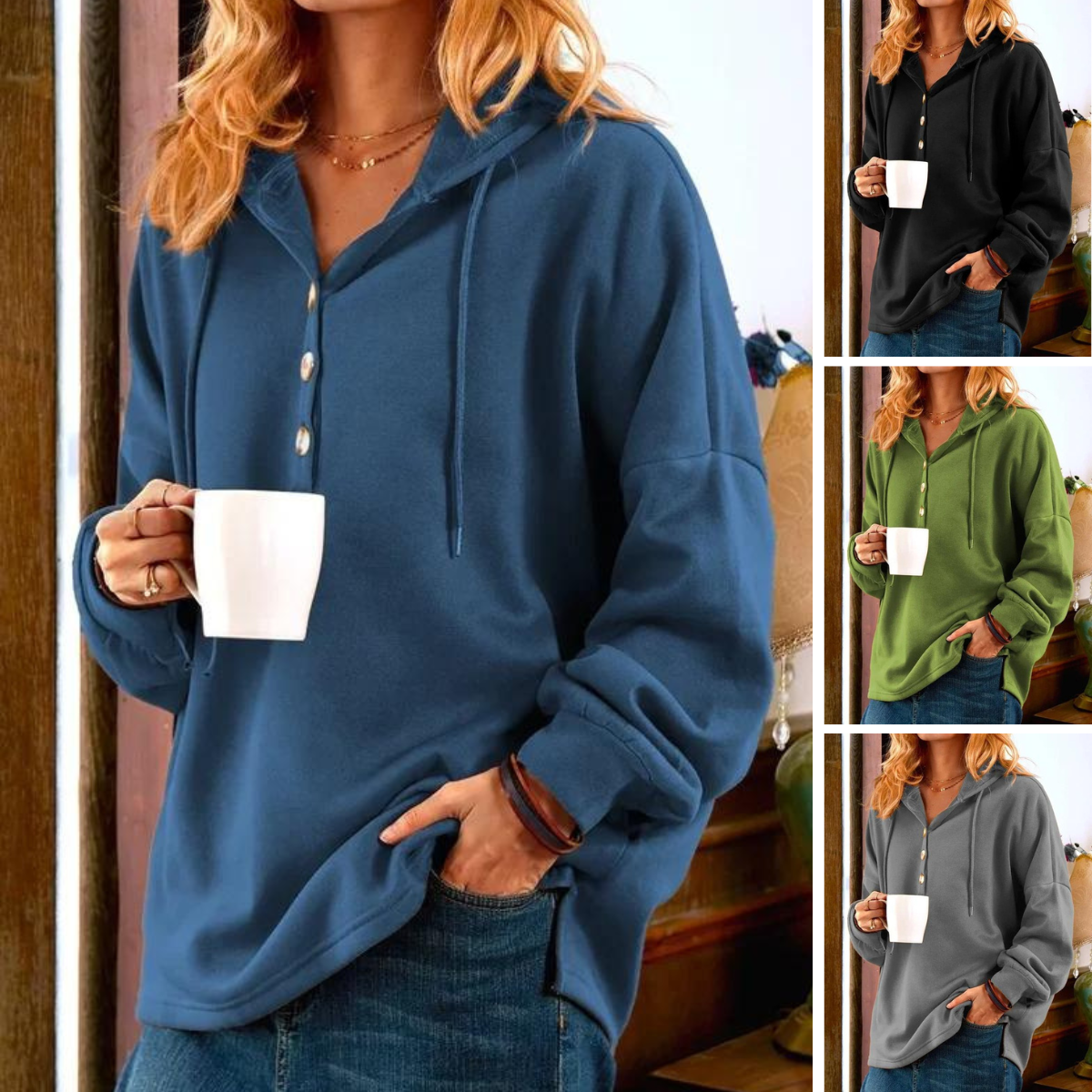 Women's fleece pullover hooded sweatshirt