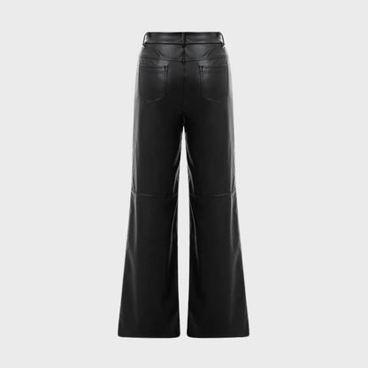 Women's high waist leather trousers