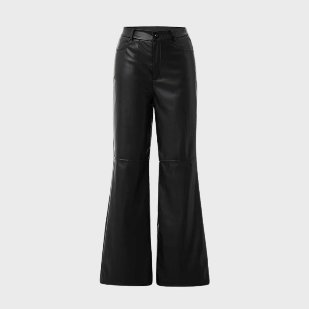 Women's high waist leather trousers