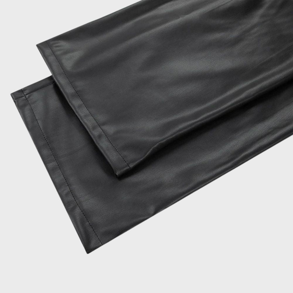 Women's high waist leather trousers
