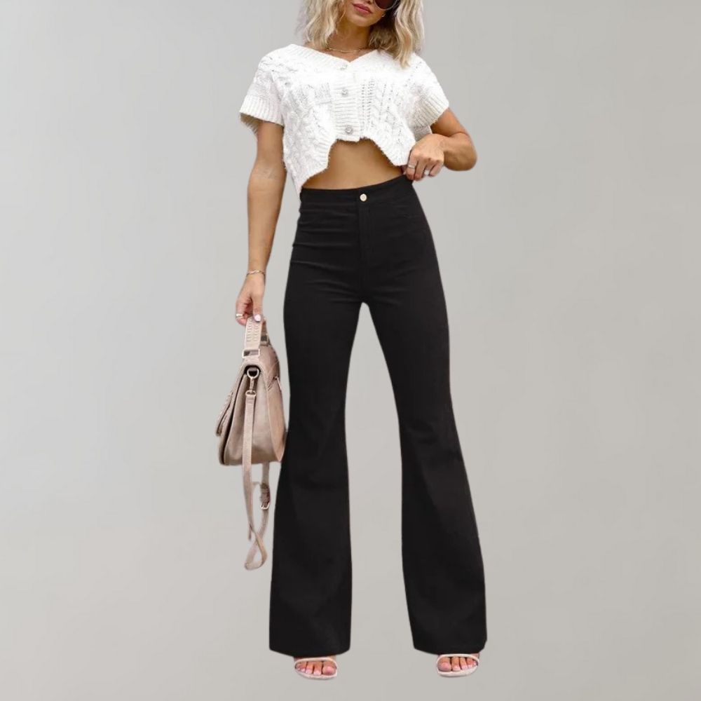 Slim Fit Corduroy Micro-Flared Pants