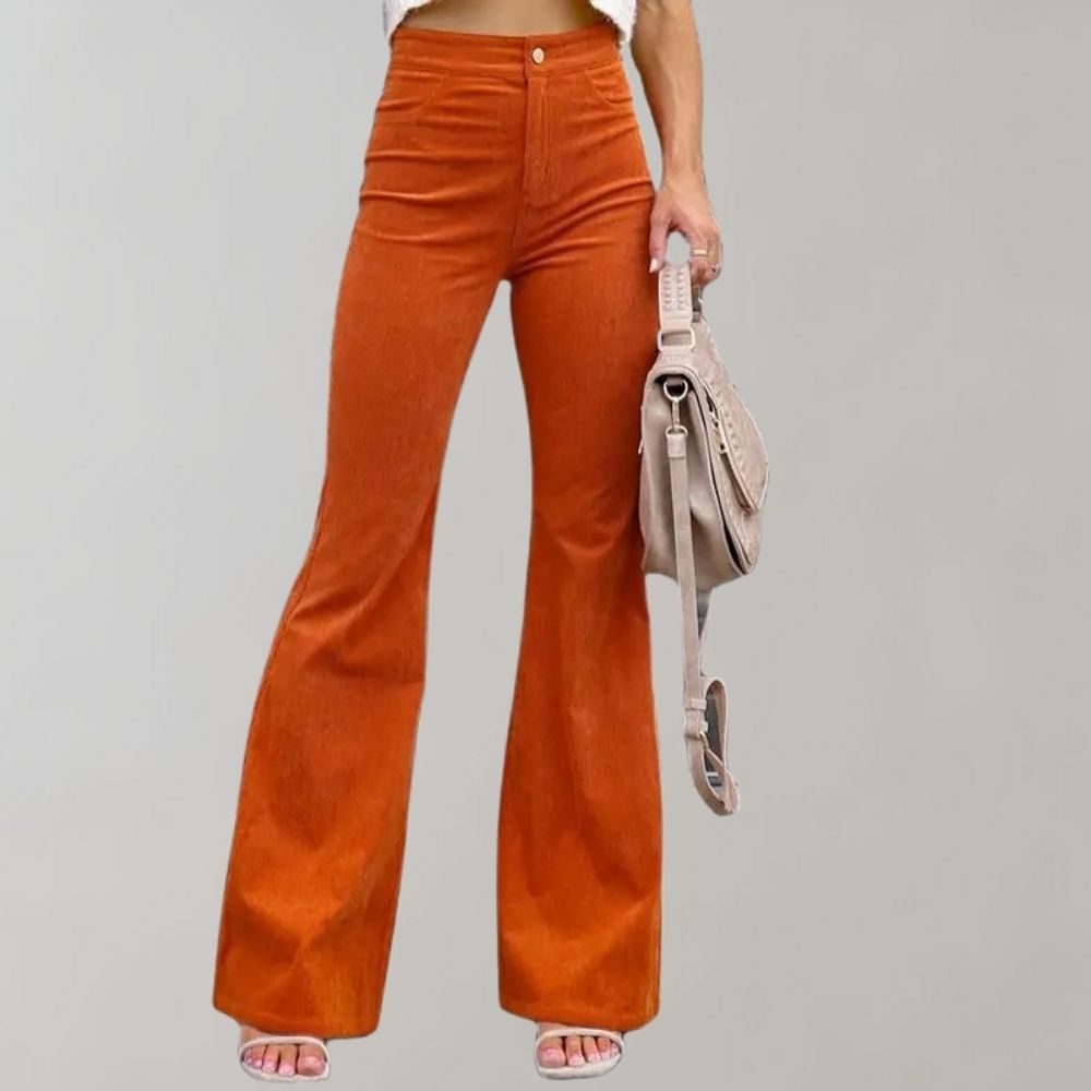 Slim Fit Corduroy Micro-Flared Pants