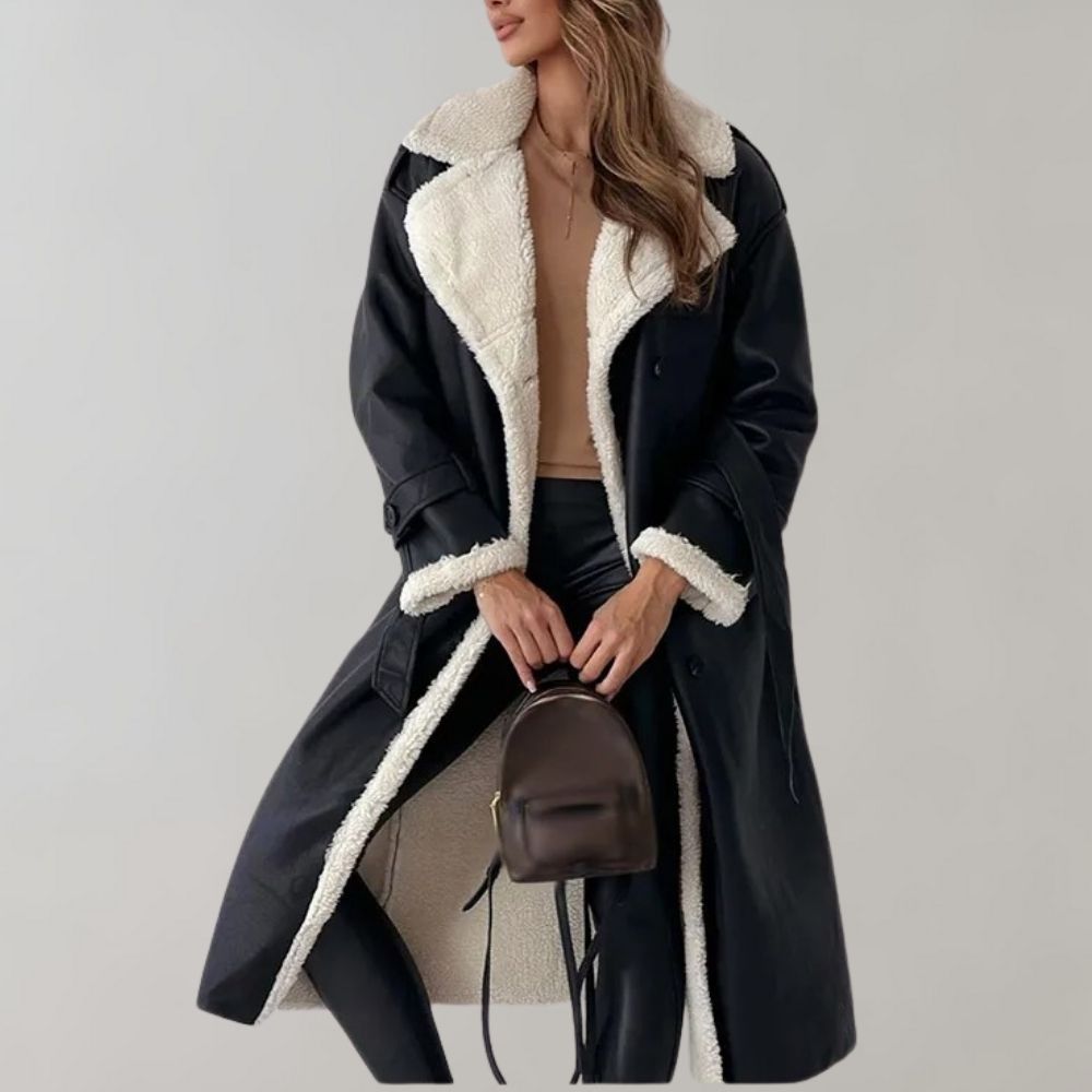 Women's wool fur coat