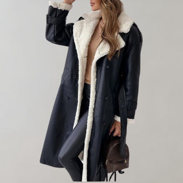 Women's wool fur coat