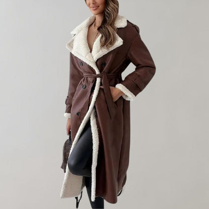 Women's wool fur coat