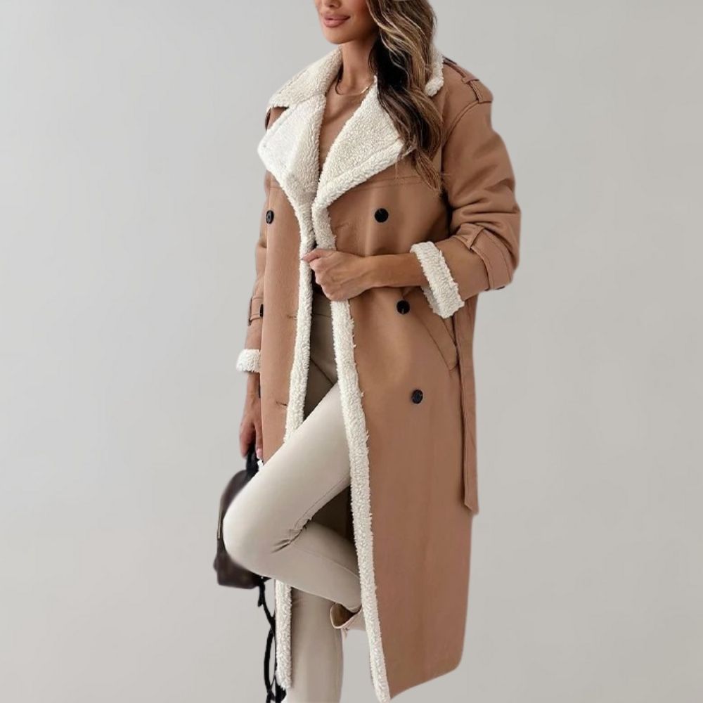 Women's wool fur coat