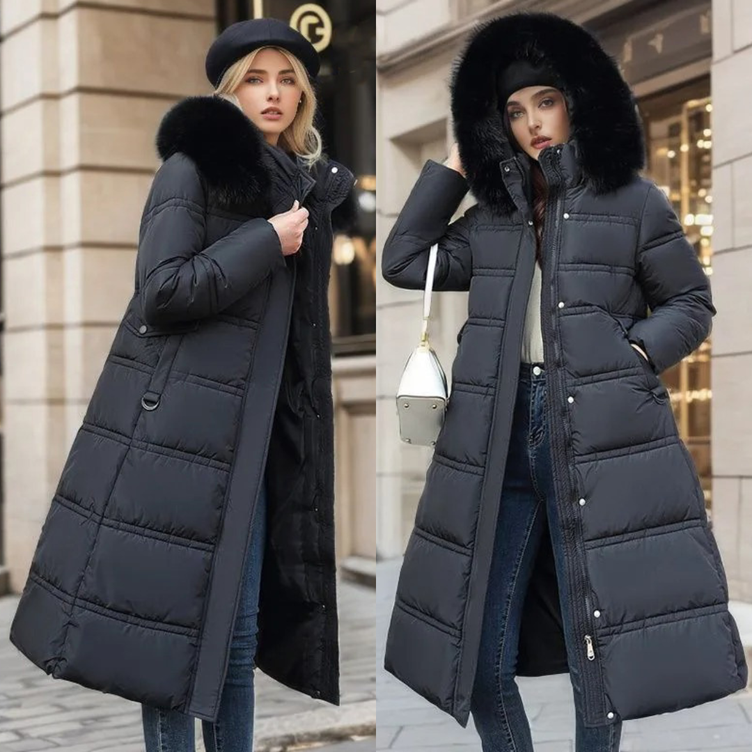 Padded Belted Long Winter Coat