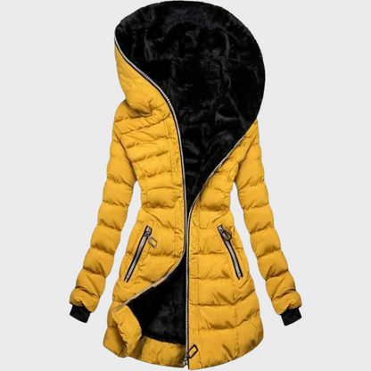 Hooded plus velvet coat for women