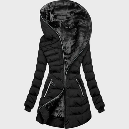 Hooded plus velvet coat for women