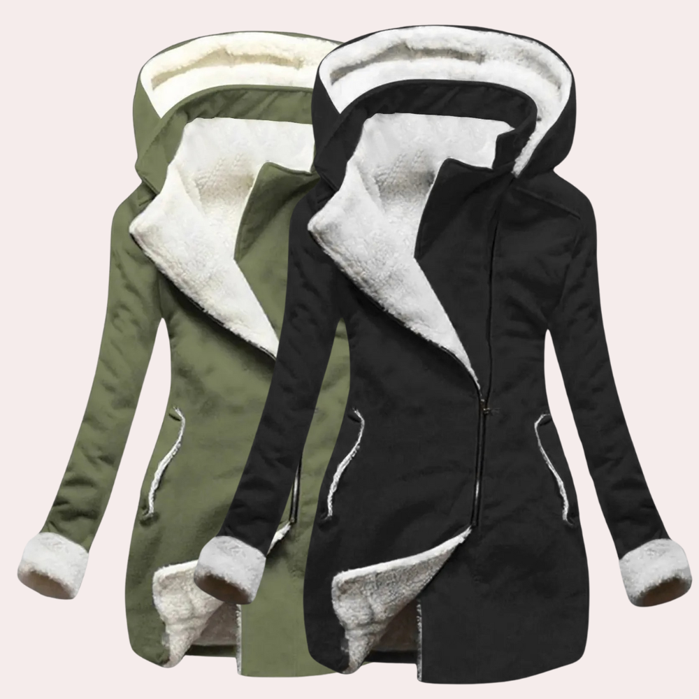 Women's hooded splicing color windbreaker